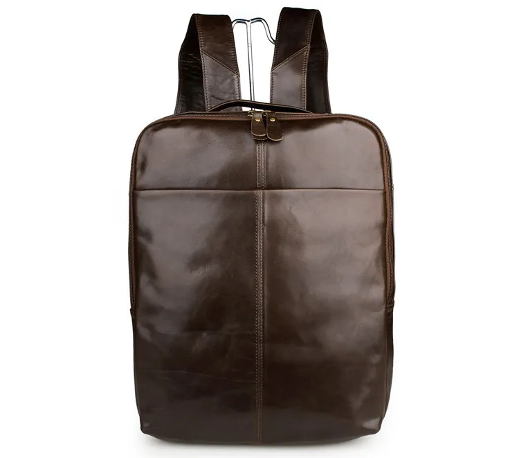 Унисекс Винтаж Натуральная кожаный рюкзак для подростков школьный рюкзак 7280C - Цвет: Coffee