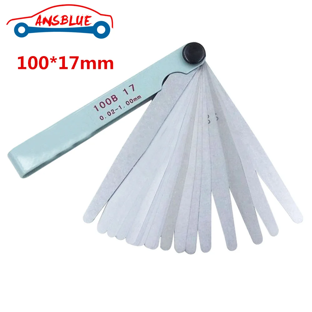1pcs 17 Blades Spark Plug Thickness Gap 100mm Metric Filler Feeler Gauge Metric Measurement 0.02 to 1mm Steel Measuring Tools 1pcs 17 Blades Spark Plug Thickness Gap 100mm Metric Filler Feeler Gauge Metric Measurement 0.02 to 1mm Steel Measuring Tools