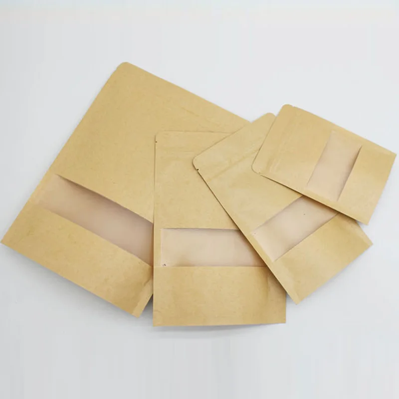 Buy 100pcs re sealable Kraft Paper Bags with frosted