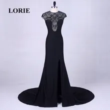 LORIE Long Black font b Evening b font Party font b dress b font O Neck