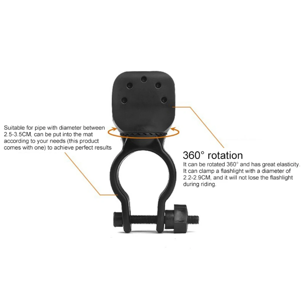 Flash Deal Torch Clip Mount Bicycle Front Light Bracket Flashlight Holder 360 Rotation Bike Light Bike Accessories Bike LED Flashlight 7
