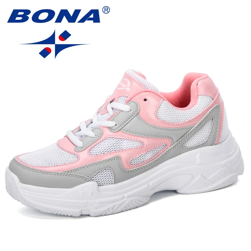 BONA/Новинка года; Дизайнерские кроссовки на платформе; женская дышащая повседневная обувь; модная женская обувь, увеличивающая рост; модная женская обувь