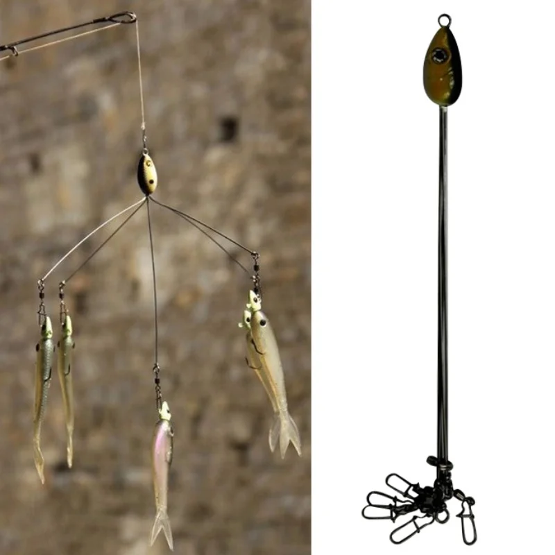 3D Fishing Bait Durable Fishing Lure Umbrella Rig Baits Stainless Snap