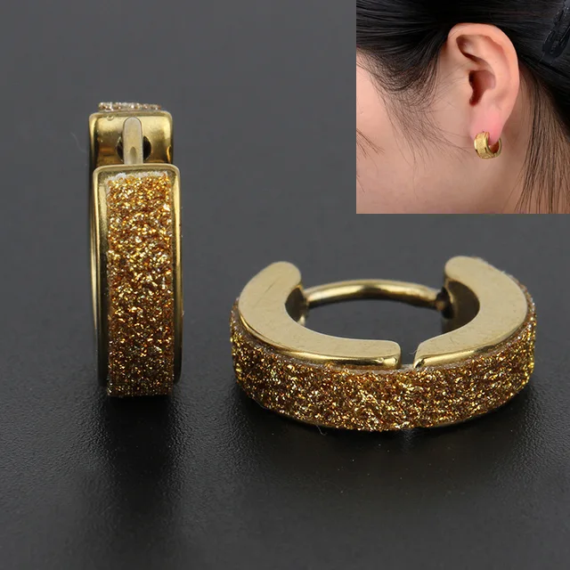 2 Colors Stainless Steel Gold Hoop Earrings Women And Men Jeweley 2 Colors Stainless Steel Gold Hoop Earrings Women And Men Jeweley Earring Male