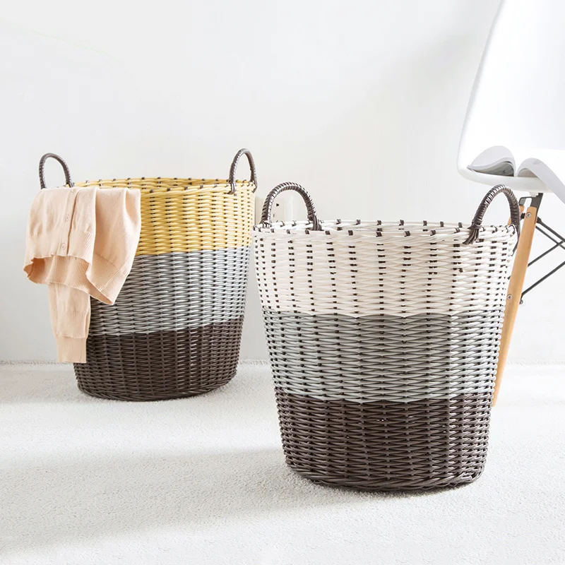 2017 Sale Panier De Rangement Cesta Mimbre Plastic Woven Hamper Laundry