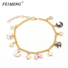 DIY Сейлор браслет с Луной милый кот простой Луна Звезда сердце кулон браслеты для женщин модные ювелирные изделия браслет аксессуары