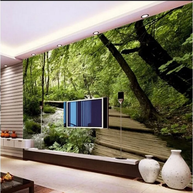 Beibehang Custom wallpaper natural landscape wood bridge wood mural home decor living room bedroom TV background 3d wallpaper Beibehang Custom wallpaper natural landscape wood bridge wood mural home decor living room bedroom TV background 3d wallpaper