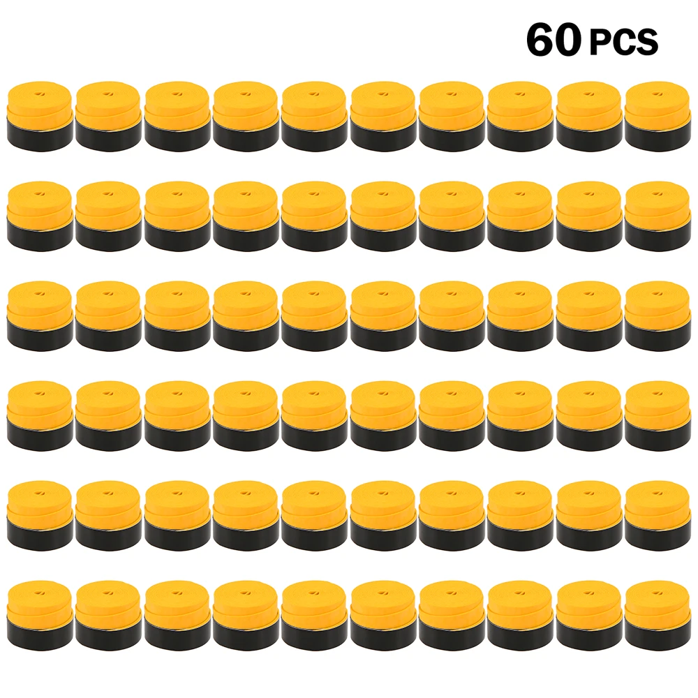Спорт на открытом воздухе 60 шт противоскользящая ракетка для тенниса бадминтона Захваты Sweatband полиуретан для тренировок и упражнений - Цвет: Цвет: желтый