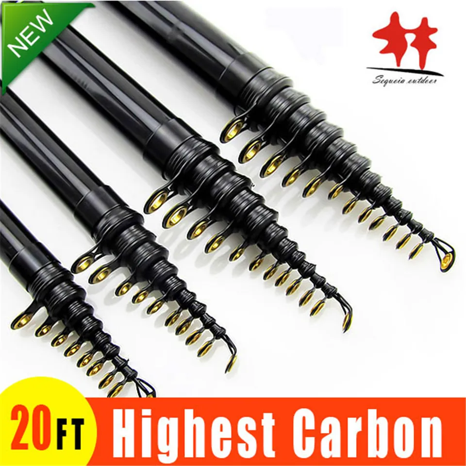 HOT SELL! Cheapest! 6.3 M Telescopic Surf Casting Rod 99 Carbon