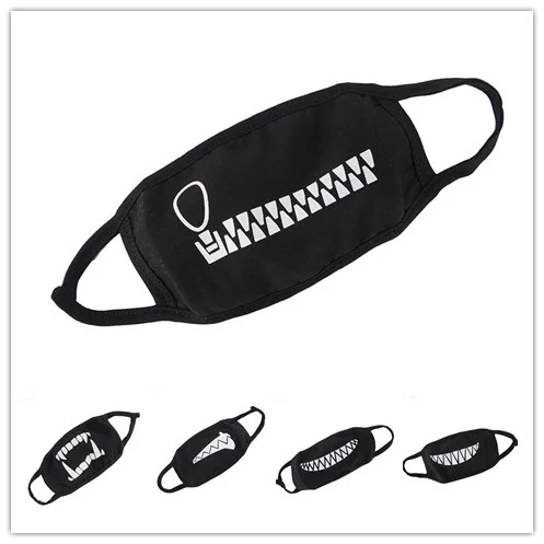 1Pc Unisex Black Cotton Dustproof Mouth Face Mask Kpop Men Women Muffle Cute Cartoon Face Mouth Masks Hot Sale