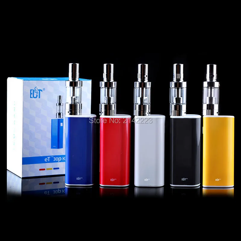 5pcs/lot New Mechanical Box Mod et30p kit 30W E cig vaporizer mini fog kit airflow control 2200mah et 30P electronic cigarette