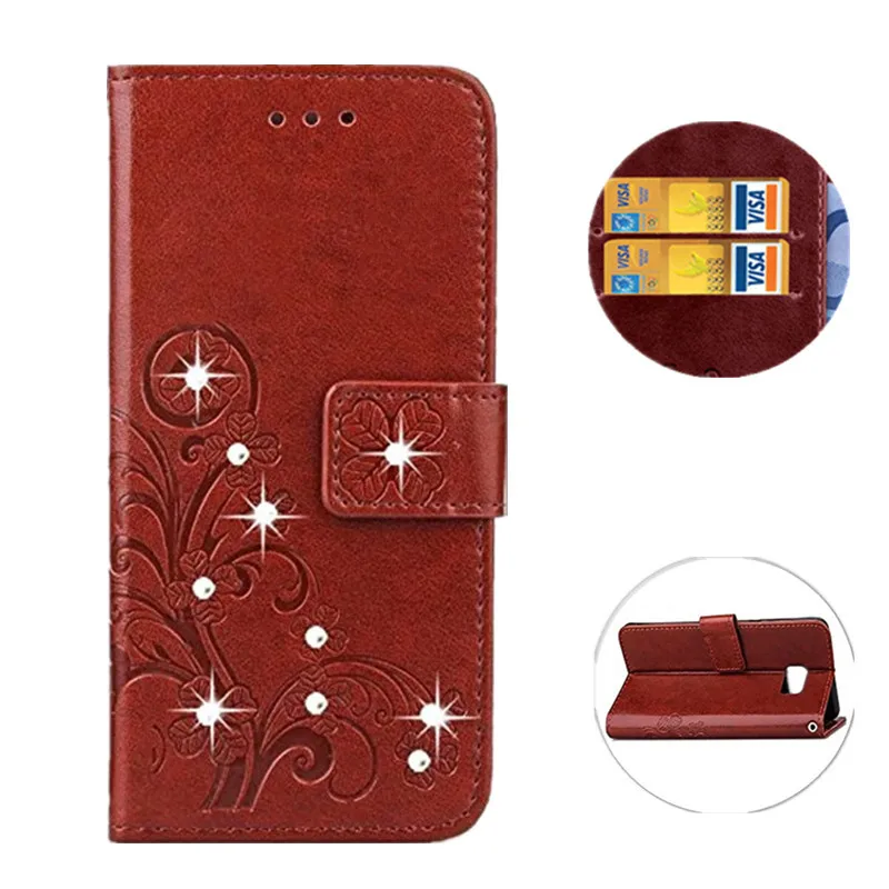 Роскошный блестящий чехол-кошелек для телефона Sony Xperia XZ Premium XZ2 Compact XZ1 Ultra Rhinestone Bling