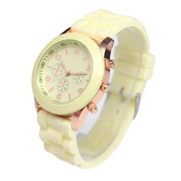 Девушка мальчик кварцевые наручные часы с желе Яркий Силиконовый ремешок для часов с круглым циферблатом LF88