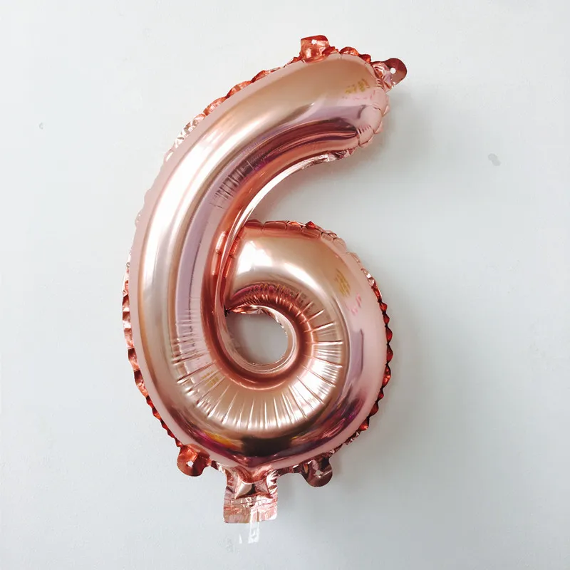 Золотые шары из фольги в виде цифр цвета шампанского, розовое золото, украшение для свадьбы, дня рождения, вечеринки, цифровые шары - Цвет: Number 6