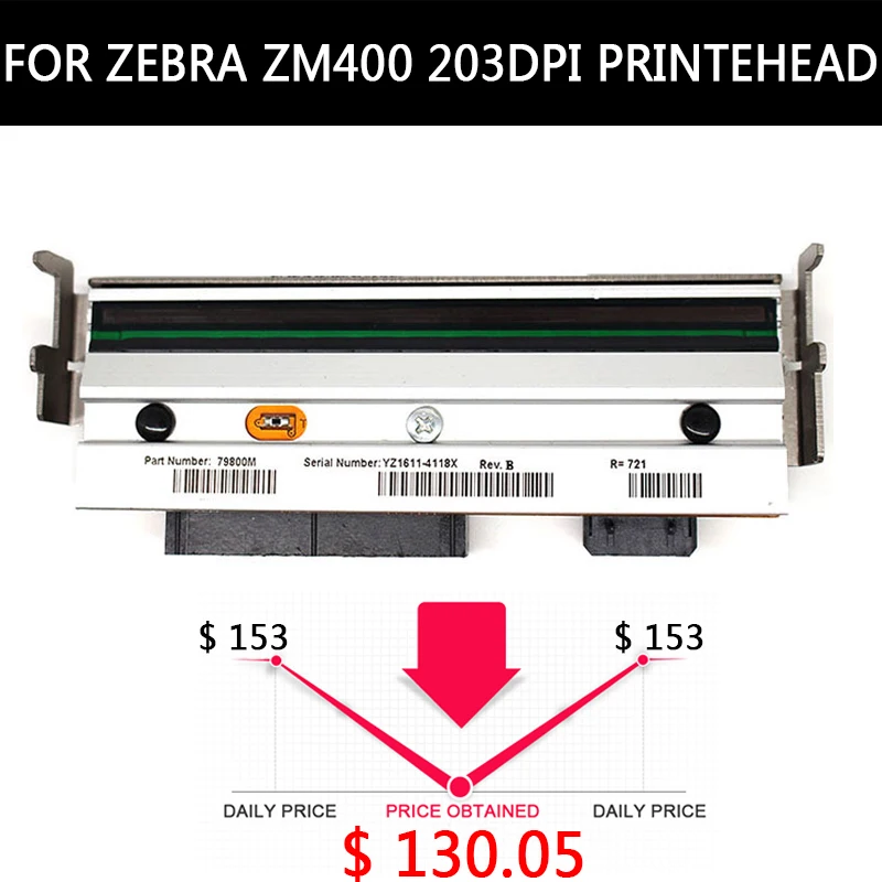 Zebra Printhead ZM400 Label Printer 203 dpi