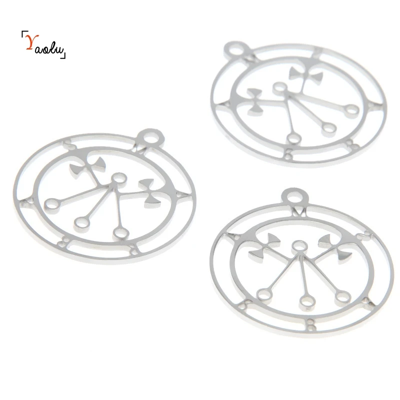 

5pcs/lot Sceal Sigil of Marbas charm Satan Seal Lucifer sigil of demons Stainless steel Charm pendant 28x25mm