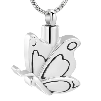 

IJD10068 Mini Cremation Butterfly Urn Necklace Memorial Jewelry Stainless Steel Keepsake Pendant for Funeral Ashes Locket Urn