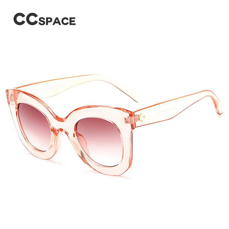 CCSPACE, металлические заклёпки, солнцезащитные очки для женщин, кошачий глаз, брендовые дизайнерские очки, женские модные очки,, УФ-защита 45047