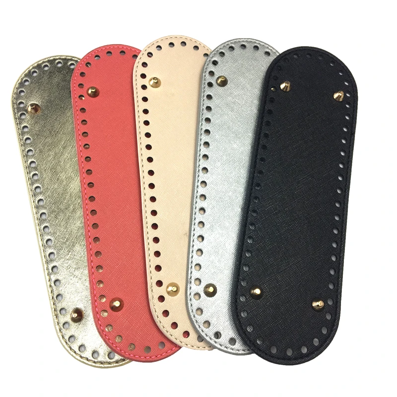 

26x8cm Bag Bottom Oval PU Leather Bottoms with Holes Accessories for Knitting Handbag Crossbody Messenger Bags DIY Parts KZBT011
