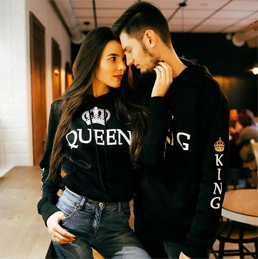 Poshfeel 2018 الملك الملكة المطبوعة زوجين هوديس النساء الرجال البلوز عشاق الأزواج هوديس عارضة البلوفرات هدية Poshfeel 2018 الملك الملكة المطبوعة زوجين هوديس النساء الرجال البلوز عشاق الأزواج هوديس عارضة البلوفرات هدية