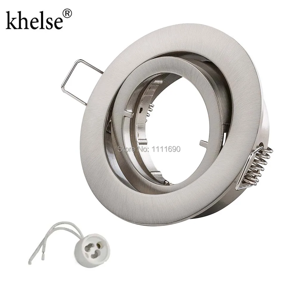 round Sand nickel Recessed ceiling spotlight mounting frame for halogen
