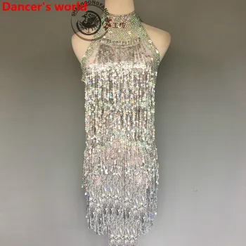 

2017 Latin Dance Dress Women Harness Back Opening Salsa Samba Tango Ballroom Competition Costume Lady Practise/Competition Dance
