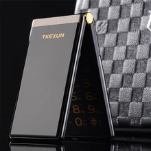 Большой кнопочный клавиатура английский+ русский сенсорный Sceen флип-телефон большой аккумулятор голосовой двойной сим-карты мобильный телефон разблокированный флип мобильный телефон