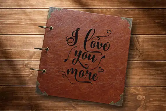 i love you more personalized wedding photo album leather guestbook