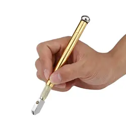 Caneta cortadora de vidro portátil, cortador de vidro e strass, óleo autolubrificante, alimentação, cortador de vidro, ferramenta de corte, vidro artesanal, 1 peça