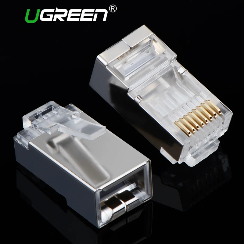 Ugreen Cat6 RJ45 Connector 8P8C Modular Cable Head Plug Gold plated Cat 6 Crimp Network
