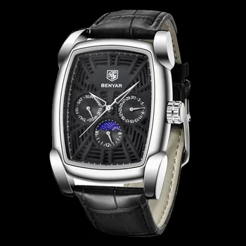 

Original new Mens Watches BENYAR Top Brand Luxury Chronograph Men Watch Leather Luxury Waterproof Sport Watch Men Male Clock