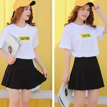 KLV Женская мода мини однотонная плиссированная Высокая талия Теннисный Скейтер короткая юбка женская консервативный Стиль Спорт kawaii Мини юбки