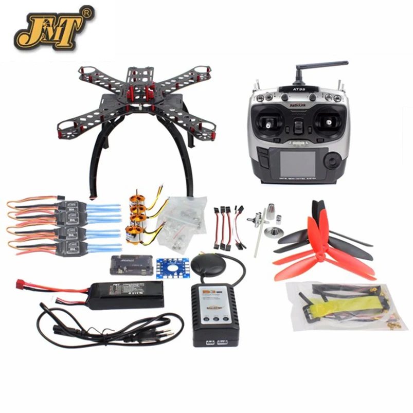 

JMT RC Fiberglass Frame Multicopter Full Kit DIY GPS Drone FPV Radiolink AT9S Transmitter APM2.8 1400KV Motor 30A ESC