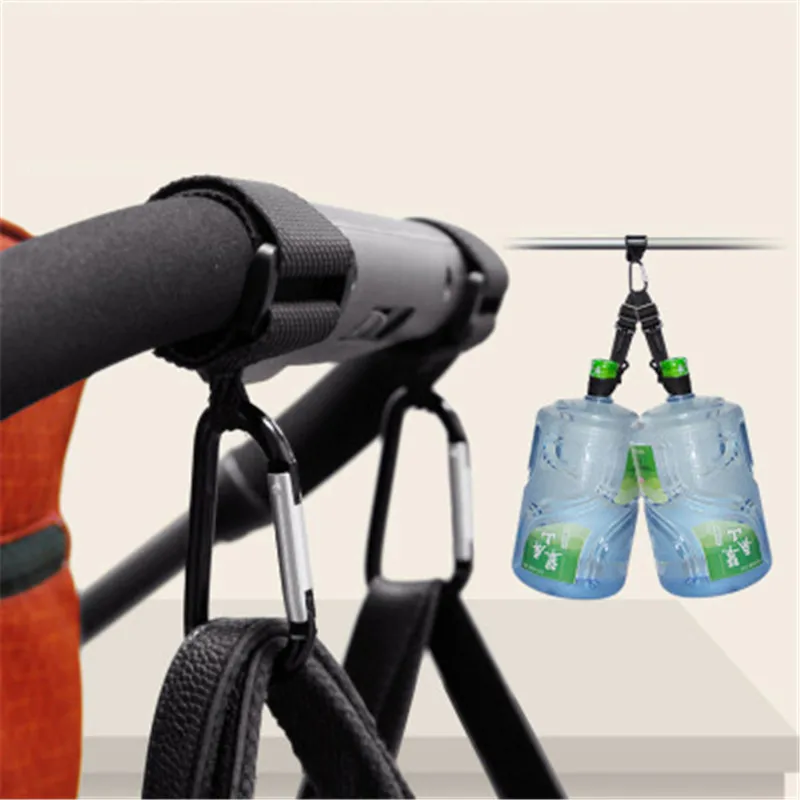 

Baby Stroller Bag Holder Hook Clasp Clip Metal Carabiner Load-bearing Buckle for Hanging Diaper Bag Shopping Bag Backpack Hanger