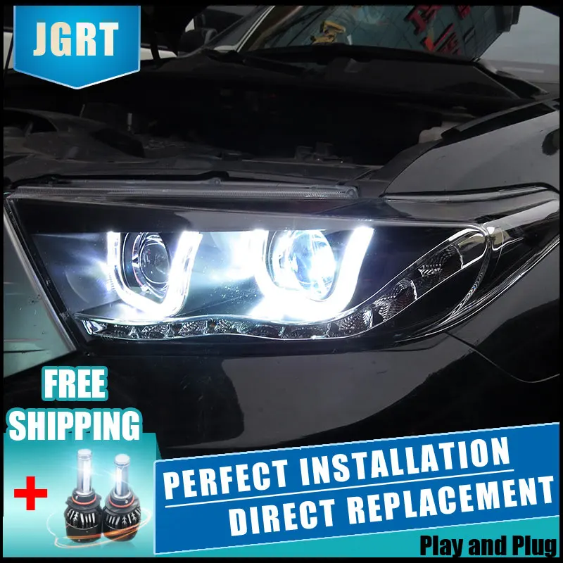  2PCS LED Headlights For Toyota Highlander 2012-2014 Car Led Lights Double Xenon Lens Car Accessorie - 32905109002