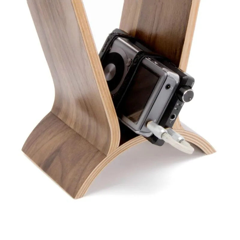 Ghxamp Headphone Stand Headset Holder Universal Walnut Wood Arch Shape Earphone Hanger Desk Display Shelf Rack For Headphoe 1pc