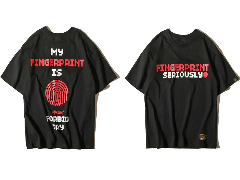 Fingerprint Pixel Printed Tees Shirts 2