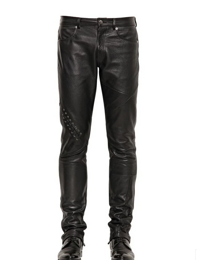 28 38! 2016 Plus size European American trade boutique men Slim thin PU