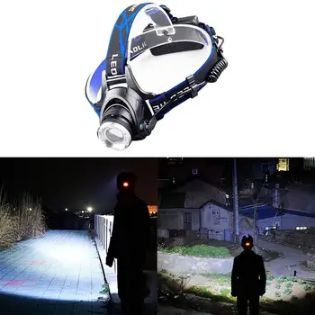 

Zoomable Led Head Lamp Flashlight Torch Headlight With Waterproof Light For Outdoor,Fishing T6 UK Plug 3 Modes Headlamp