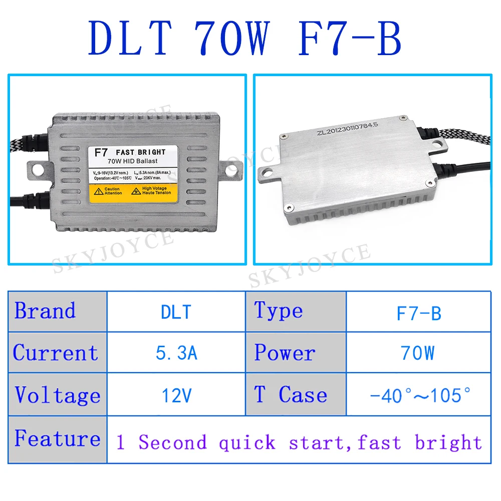 12V 70W DLT F7 Fast Bright HID Ballast Kit Car Headlight Bulb 3000K 4300K 6000K Xenon H7 H1 H11 9005 9006 D2H 70W HID Xenon Kit (7)