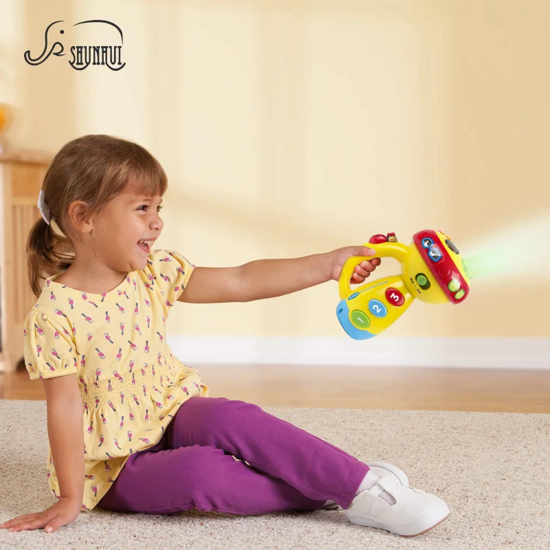 

Baby Multifunction Luminous Flashlight Projection Lamp Toys Sleeping Light-up Spin Toy Color Music Sounds Learning Toy For Kids