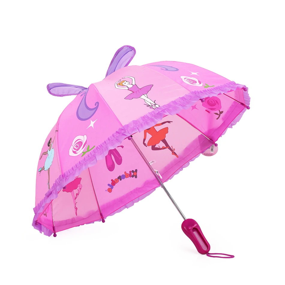 Креативный 3D зонтик, красивый розовый 3D мультяшный детский зонтик для девочек, детские зонты с длинной ручкой, зонты принцессы для детей, дождевик - Цвет: Ballet
