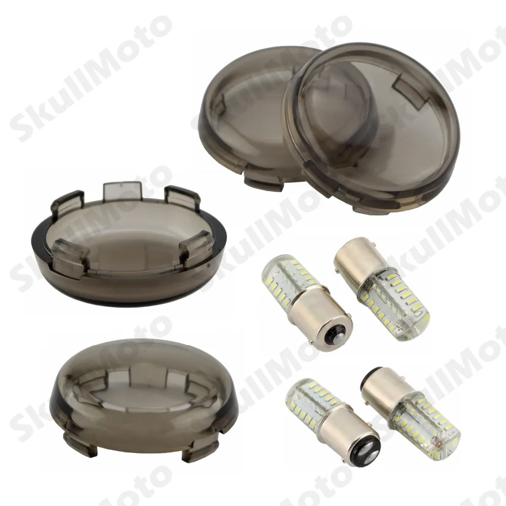 

Motorcycle Bike Accessories 4Pcs Turn Signal Light Indicator Smoke Lenses Lens For Harley Touring