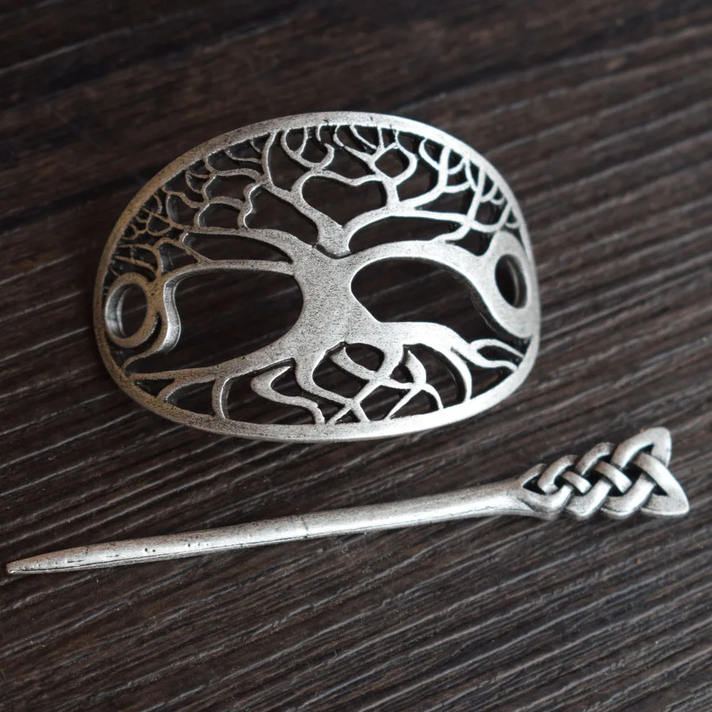 Wicca Viking Tree of Life Hairpins Hair Clips Stick Slide for Her