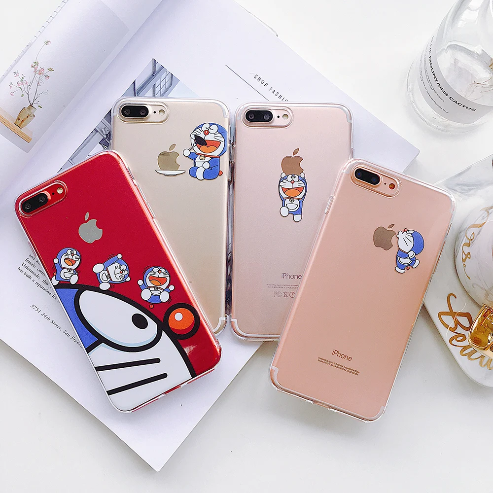 

Cute Funny Cartoon Doraemon Soft TPU Case For iPhone Xs XR Xs Max Transparent Case For iPhone X 6 6s 7 8 Plus Case