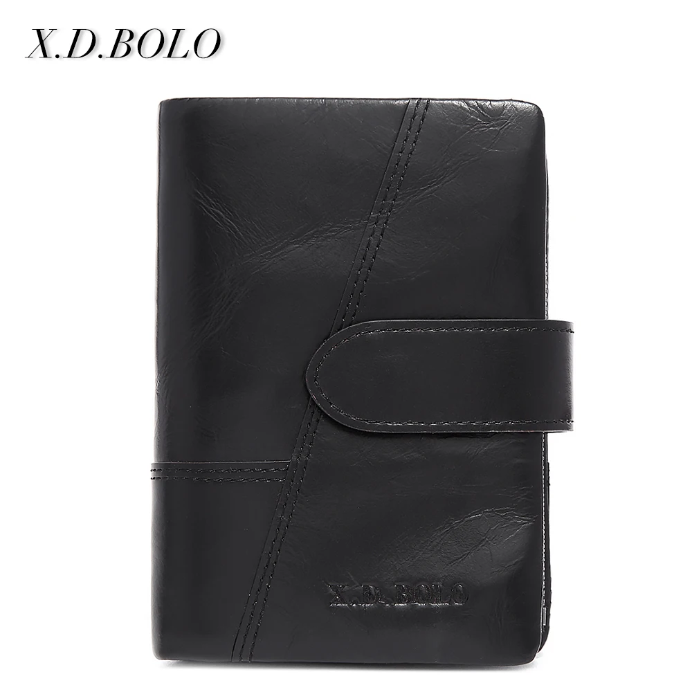 X. D. BOLO кошелек из натуральной кожи для монет бизнес-держатель для карт на молнии из воловьей кожи мужской кошелек Carteira
