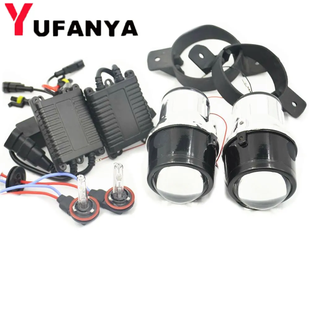 

Fog Light bixenon projector Lens for NISSAN 2.5'' Full Metal with 6000k xenon ballast kit Auto H11 Fog Light DIY hid retrofit