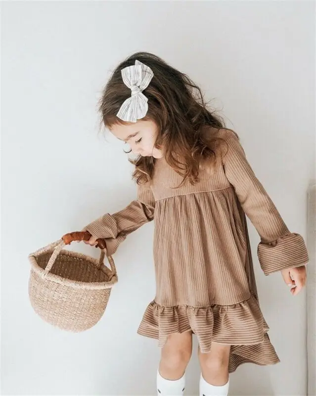 

Toddler Kid Baby Girl Flower Dress Princess Wedding Party Casual Dresses Flare Sleeve Tuxedo Dresses