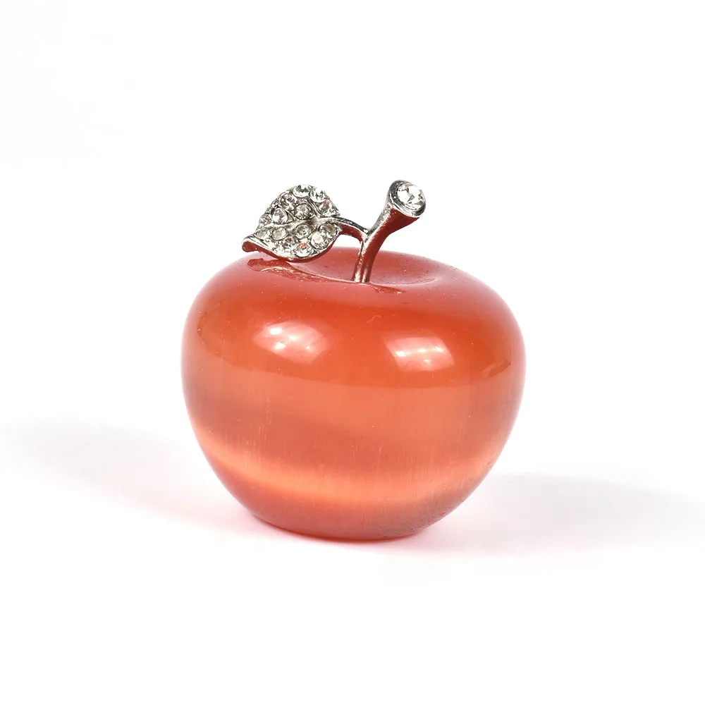 Wholesale Red Opal Quartz Crystal Apple Reiki Healing Statue Christmas Eve Gift Decoration Artware | Дом и сад
