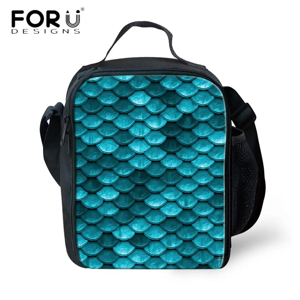 Bolsa para Crianças Bolsas de Crianças Bolsas de Viagem Forudesigns Impressão Térmica Duplas Lunch Sereia 3d Refrigerador Box Meninas Picnic Tote